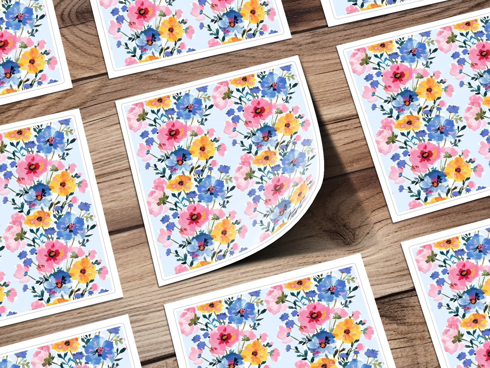 Pink and Blue Floral Stripes Seamless Pattern Spring - Moore and Mountain