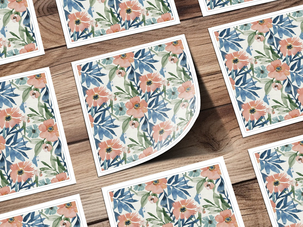 Pink and Blue Watercolor Floral Blush Spring Pattern Repeat - Moore and Mountain