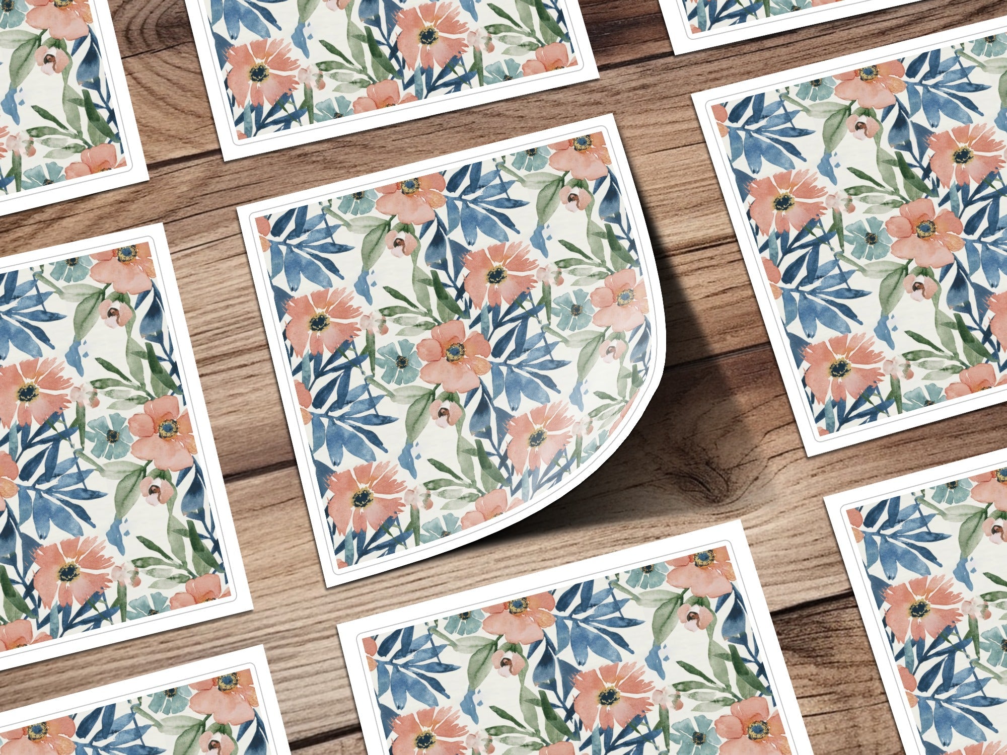 Pink and Blue Watercolor Floral Blush Spring Pattern Repeat - Moore and Mountain
