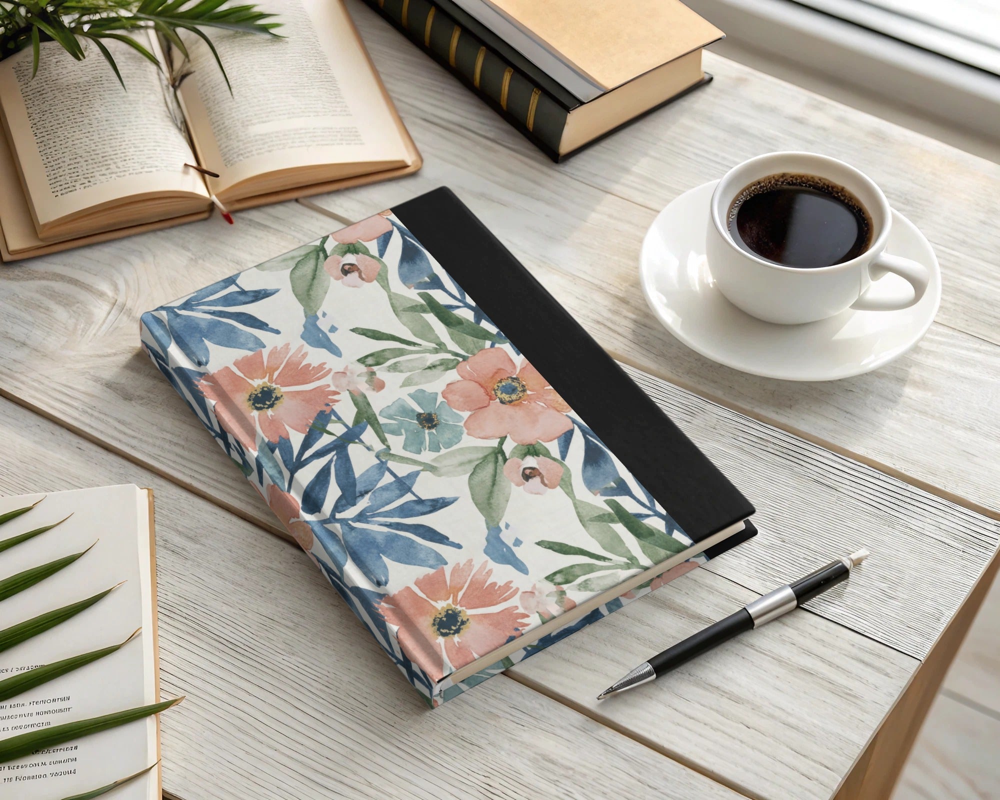 Pink and Blue Watercolor Floral Blush Spring Pattern Repeat - Moore and Mountain