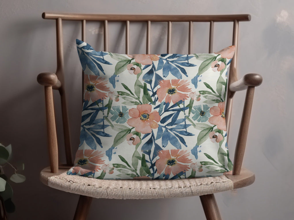 Pink and Blue Watercolor Floral Blush Spring Pattern Repeat - Moore and Mountain