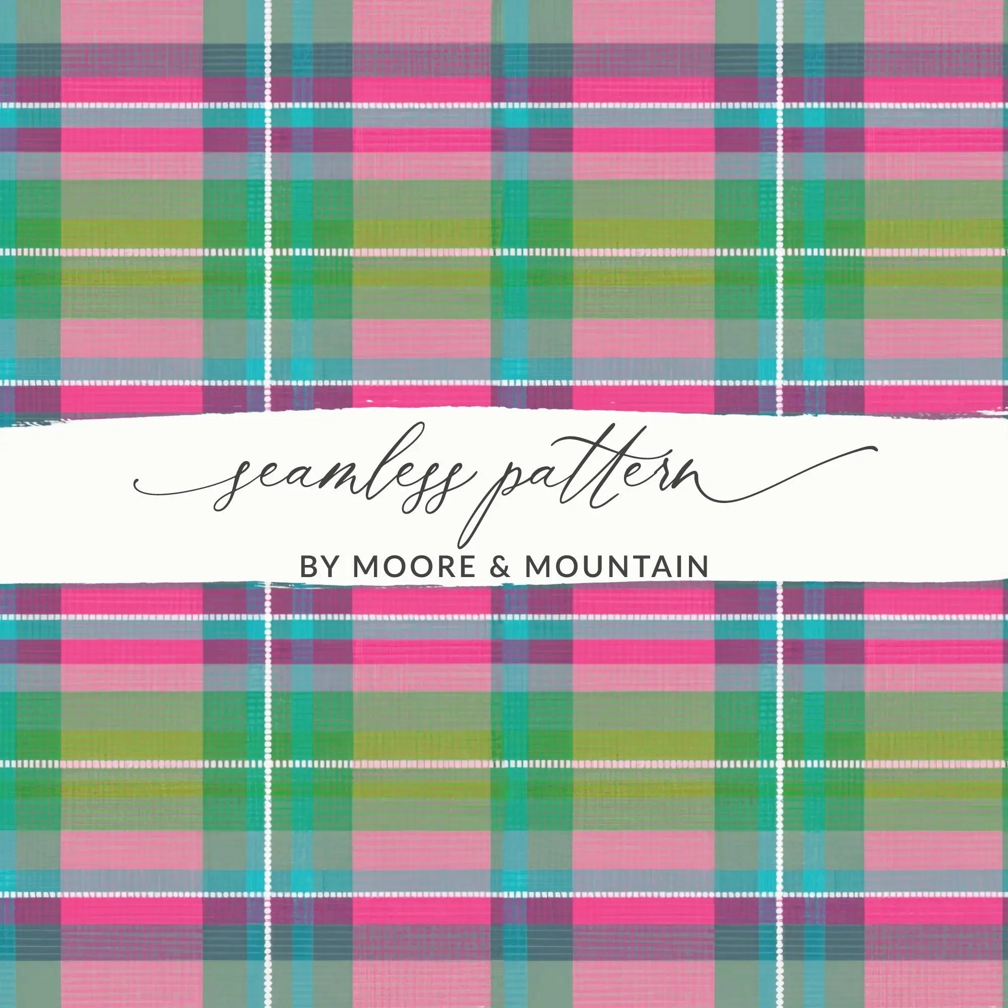 Pink and Teal Plaid Digital Paper, Seamless Tartan Pattern, Scrapbook Digital Download, 2 JPEG Scales, Pink Green Blue Plaid File - Moore and Mountain