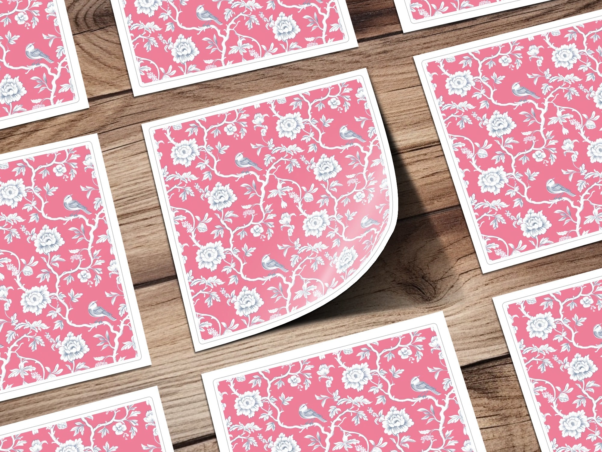 Pink Bird Toile Seamless Pattern Modern Chinoiserie Seamless - Moore and Mountain