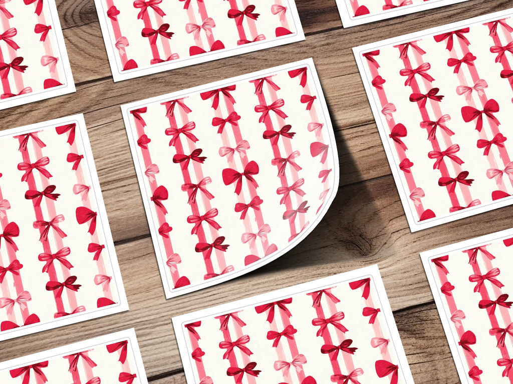 Pink Bow Digital Paper, Festive Watercolor Bows, Seamless Pattern, Scrapbook Paper, Gift Wrap, Ribbon Design, Girly, Winter Holiday - Moore and Mountain