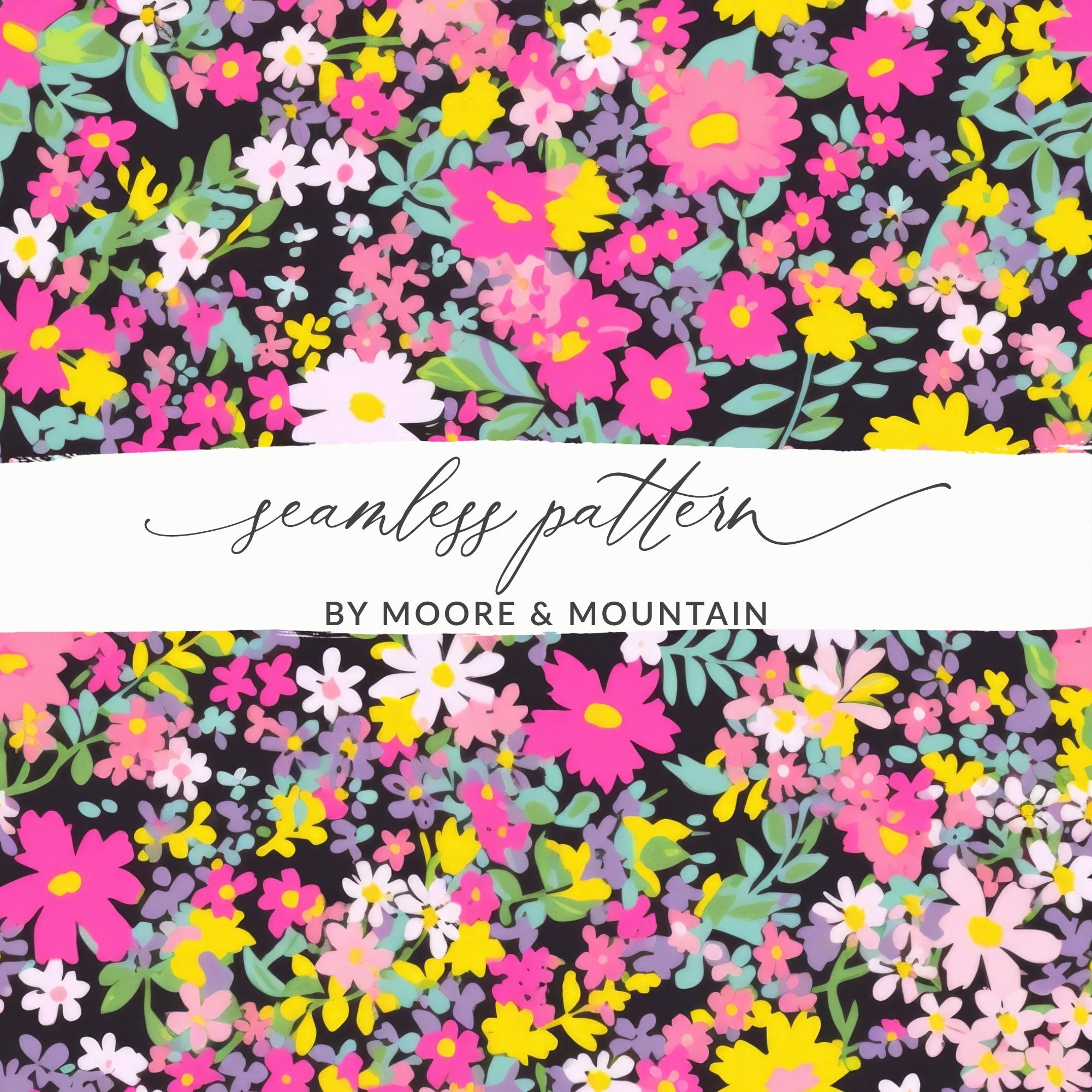 Pink Ditsy Floral Seamless Pattern - Moore and Mountain