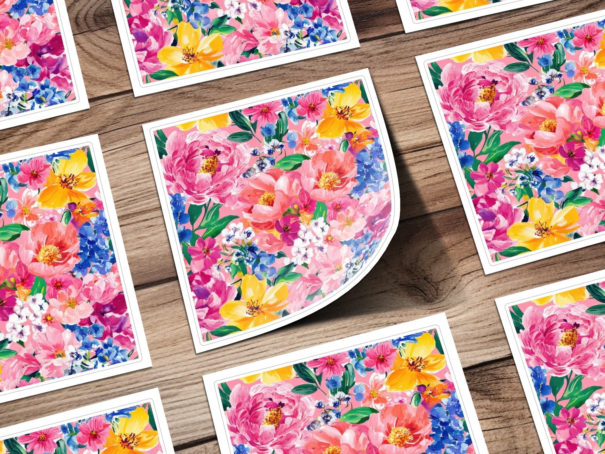 Pink Floral Digital Download, Watercolor Flower Art, Colorful Floral Pattern, Spring Flowers, Pretty Pink, Digital Paper, Floral Printable - Moore and Mountain