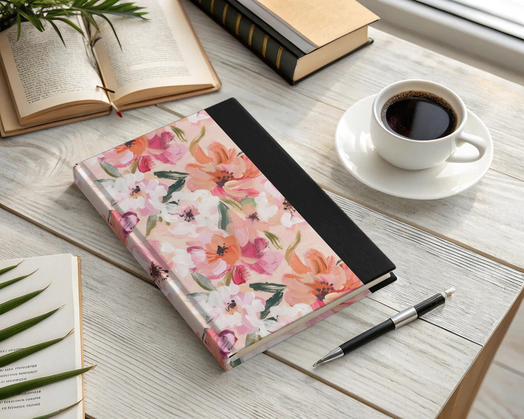 Pink Floral Digital Paper, Abstract Flower Pattern, Orange White Botanical Print, Spring Summer Seamless Design, Fabric Design, Scrapbooking - Moore and Mountain