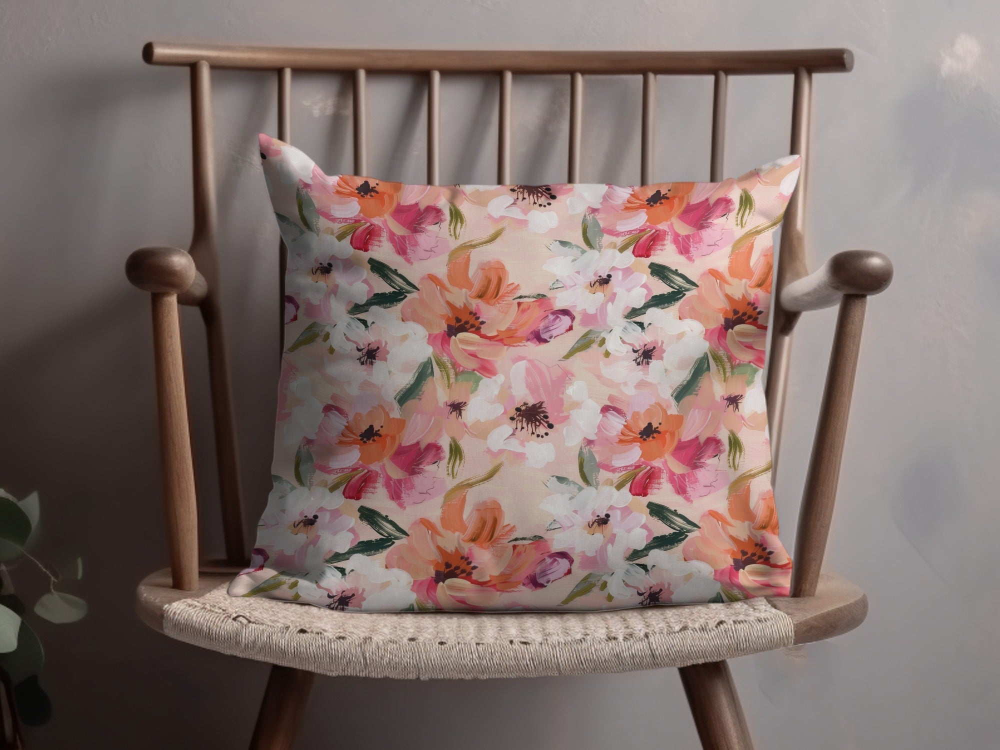 Pink Floral Digital Paper, Abstract Flower Pattern, Orange White Botanical Print, Spring Summer Seamless Design, Fabric Design, Scrapbooking - Moore and Mountain