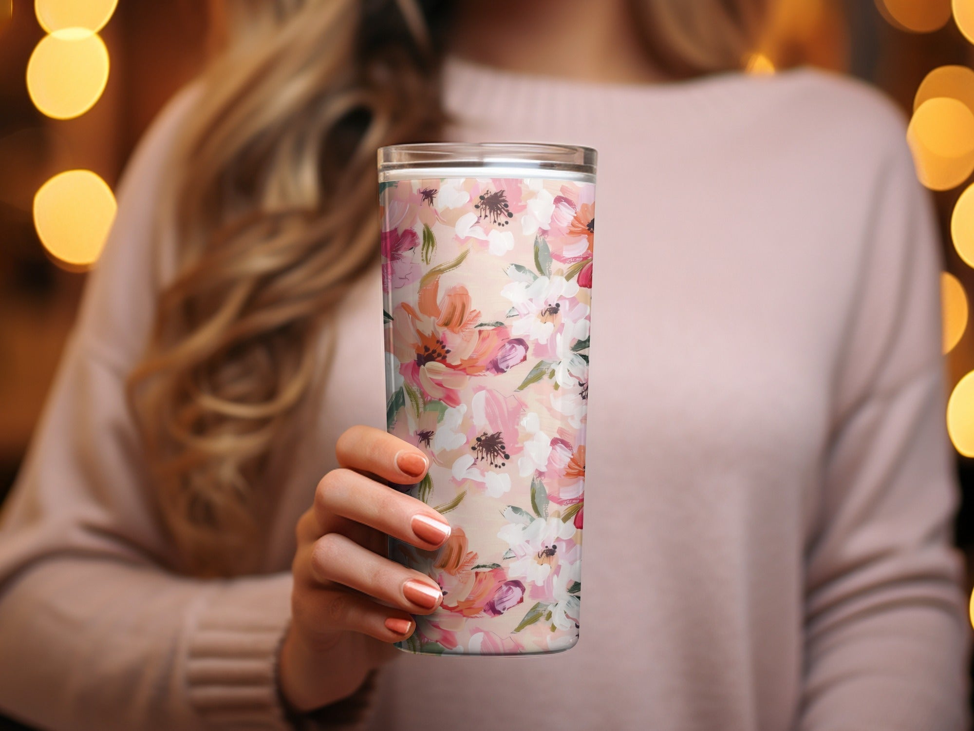 Pink Floral Digital Paper, Abstract Flower Pattern, Orange White Botanical Print, Spring Summer Seamless Design, Fabric Design, Scrapbooking - Moore and Mountain