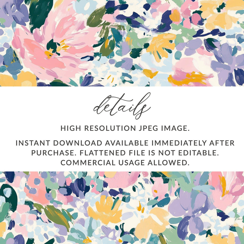 Pink Floral Digital Paper, Abstract Flower Pattern, Yellow, Purple, Spring, Summer Print, Seamless Digital Texture, Scrapbooking, Fabric - Moore and Mountain