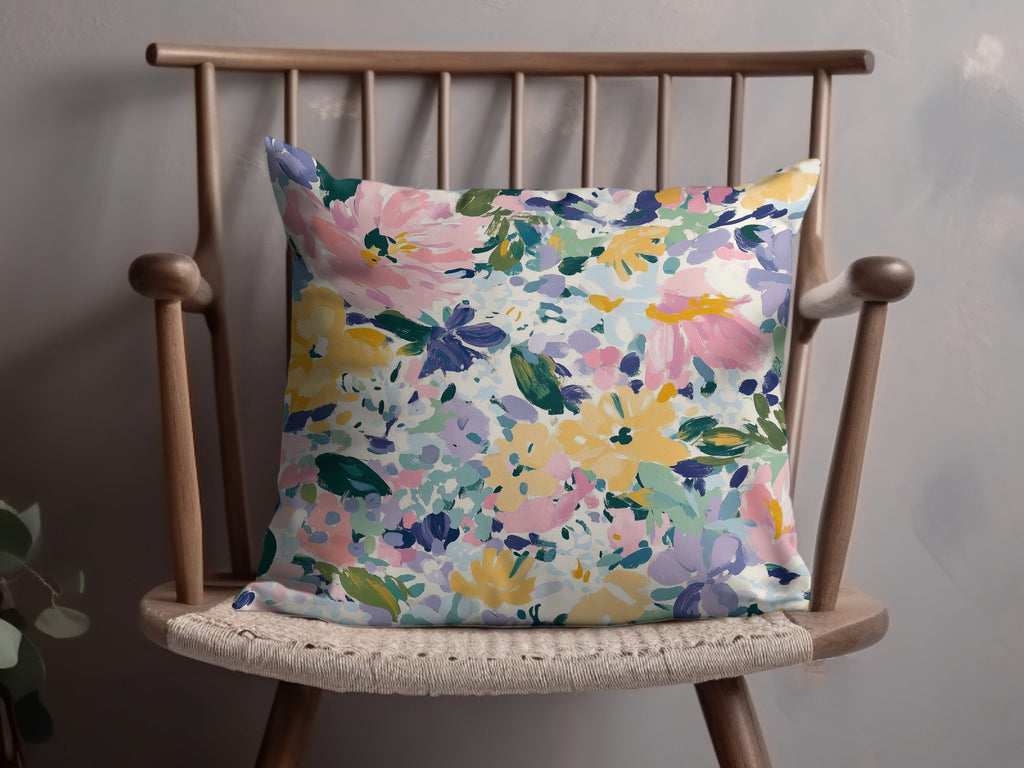 Pink Floral Digital Paper, Abstract Flower Pattern, Yellow, Purple, Spring, Summer Print, Seamless Digital Texture, Scrapbooking, Fabric - Moore and Mountain