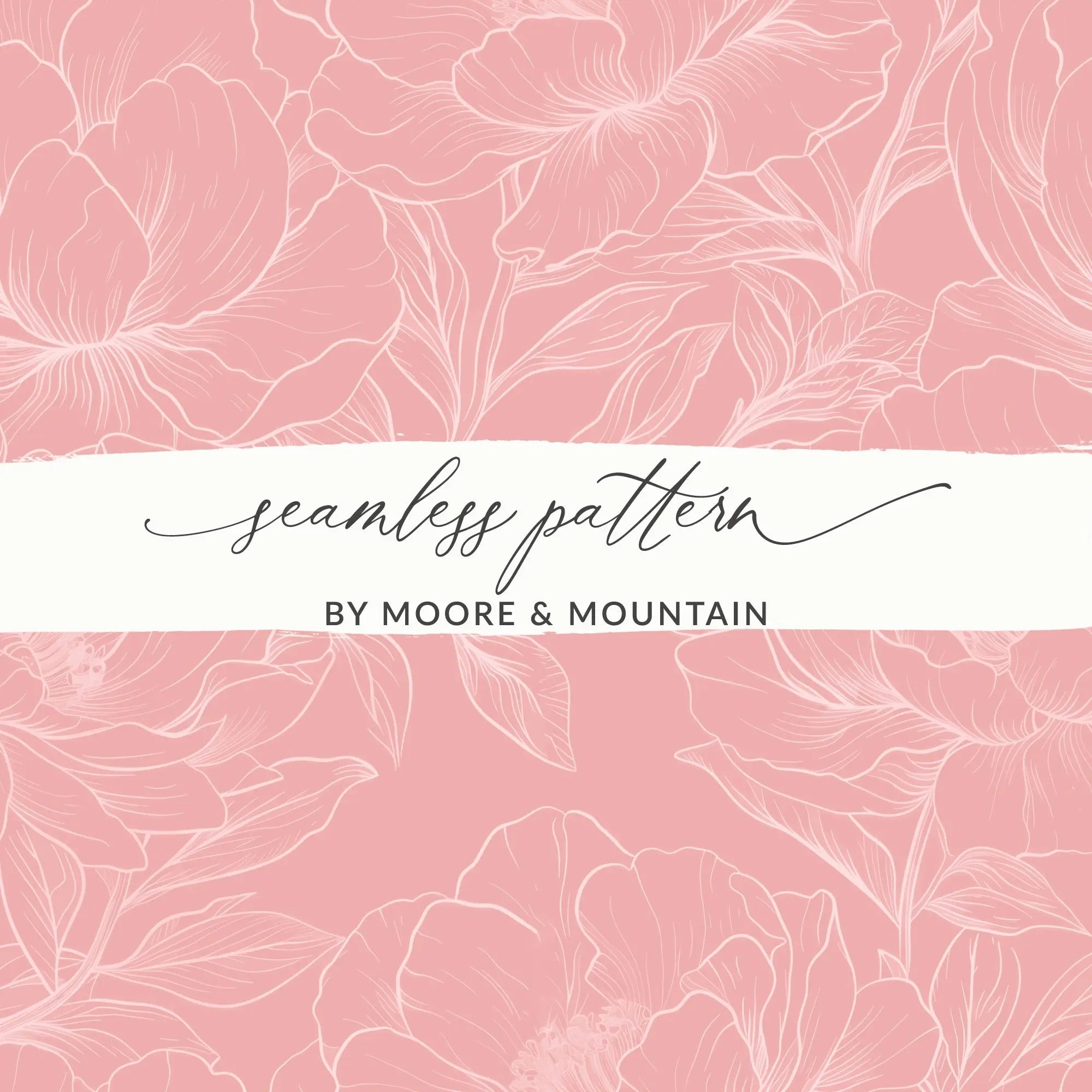 Pink Floral Digital Paper, Peony Flower Pattern, Seamless Pattern JPEG Files, Commercial Use, Print On Demand, Scrapbook Paper, Download - Moore and Mountain