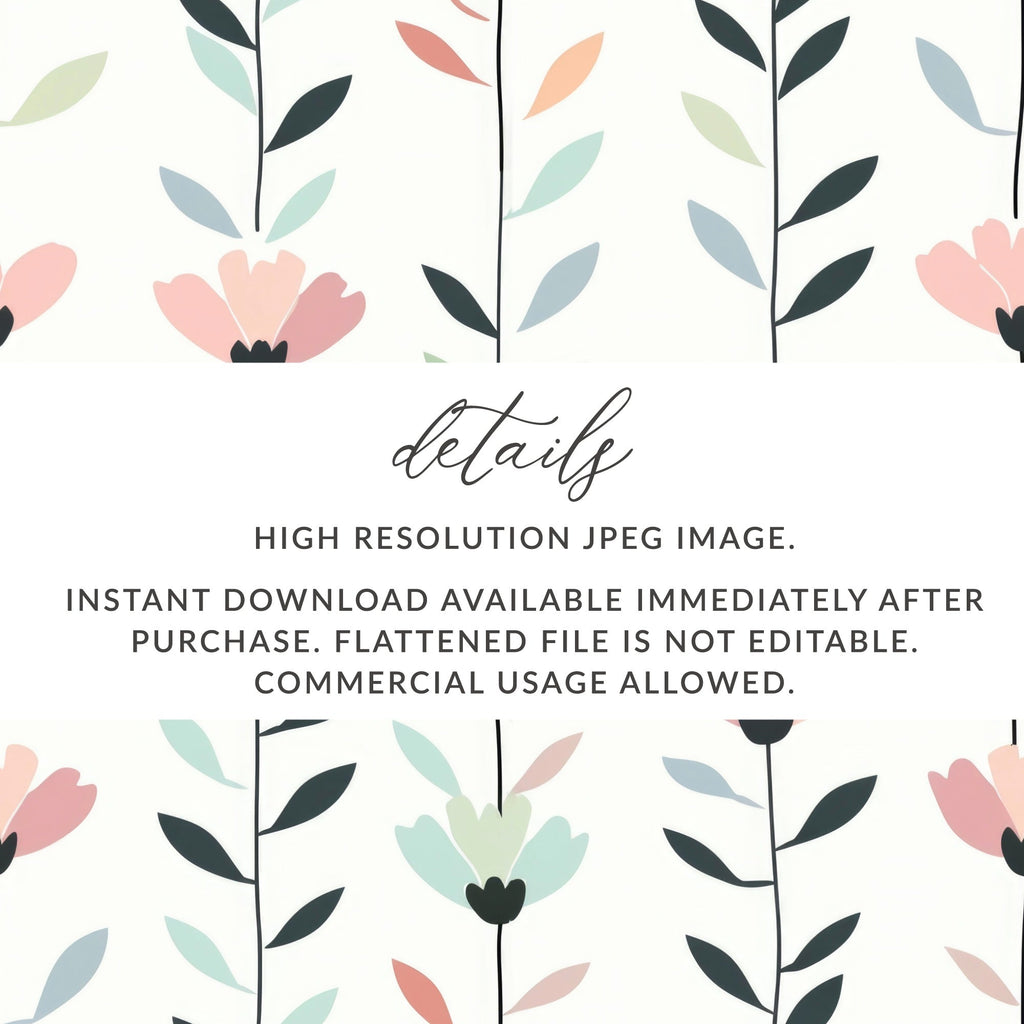 Pink Floral Digital Paper, Seamless Flower Pattern, Pastel Backgrounds, Digital Prints, Scrapbook Paper, Floral Fabric Design - Moore and Mountain