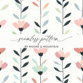 Pink Floral Digital Paper, Seamless Flower Pattern, Pastel Backgrounds, Digital Prints, Scrapbook Paper, Floral Fabric Design - Moore and Mountain