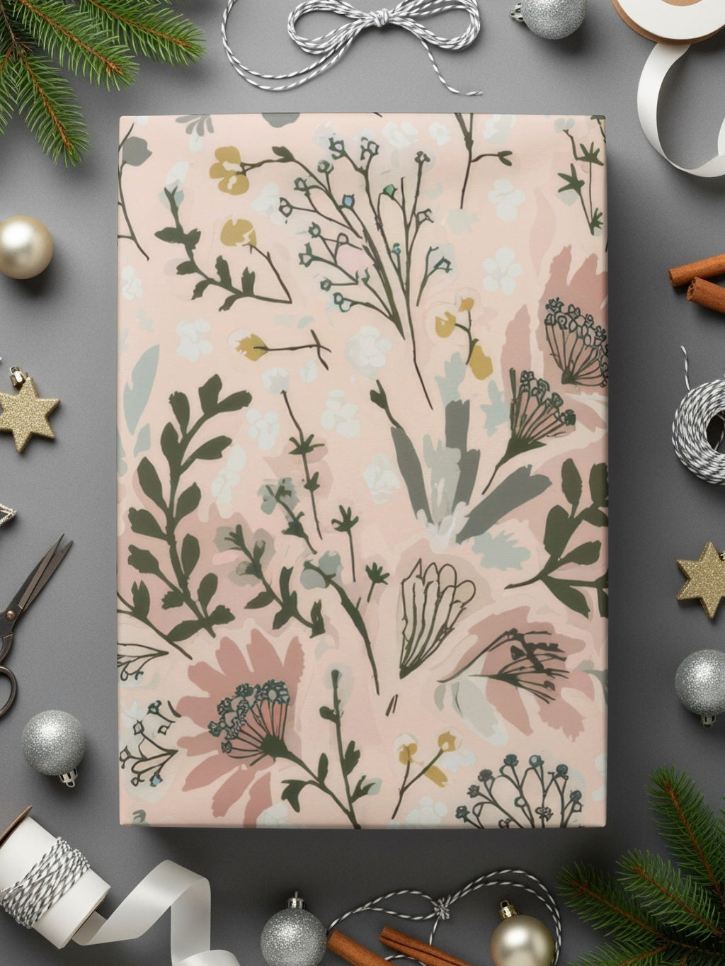 Pink Floral Digital Paper, Watercolor Botanical Pattern, Delicate Flower Print, Spring Blossom Design, Abstract Leaf Background, Pastel - Moore and Mountain