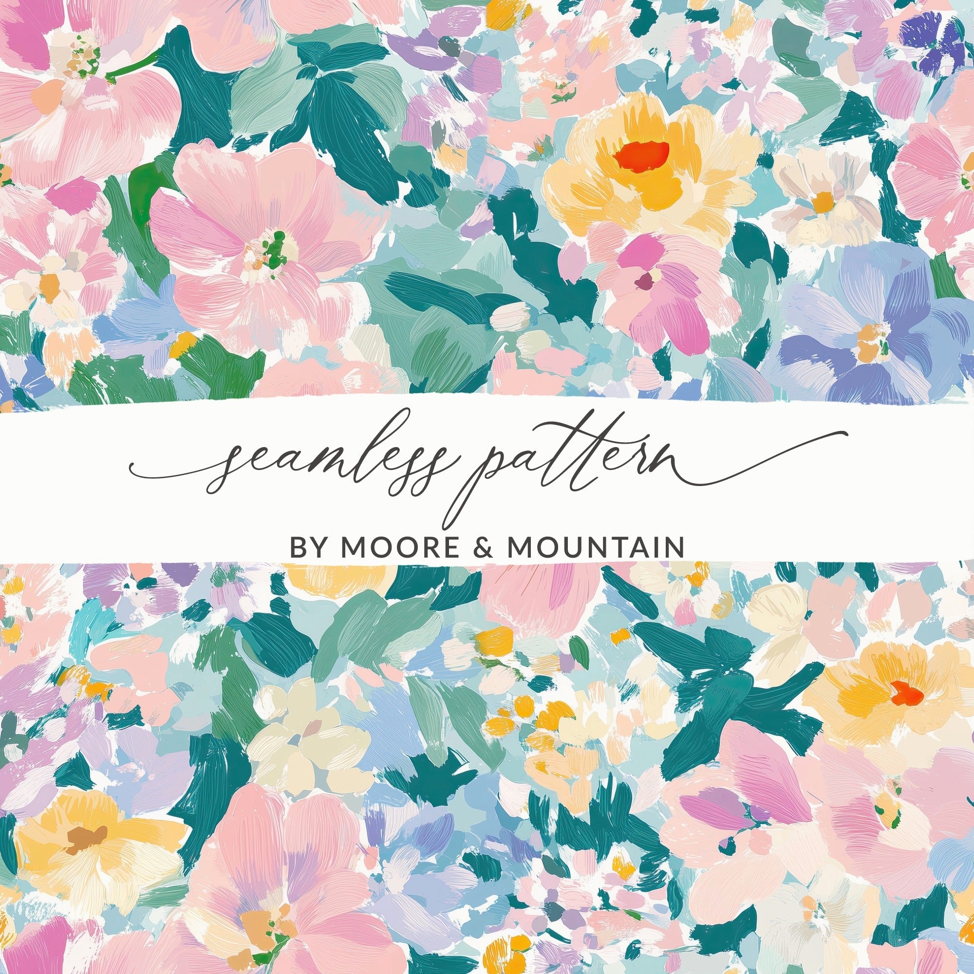 Pink Floral Digital Paper, Watercolor Flower Pattern, Abstract Pastel Background, Spring Garden Seamless Texture, Scrapbook Printable - Moore and Mountain