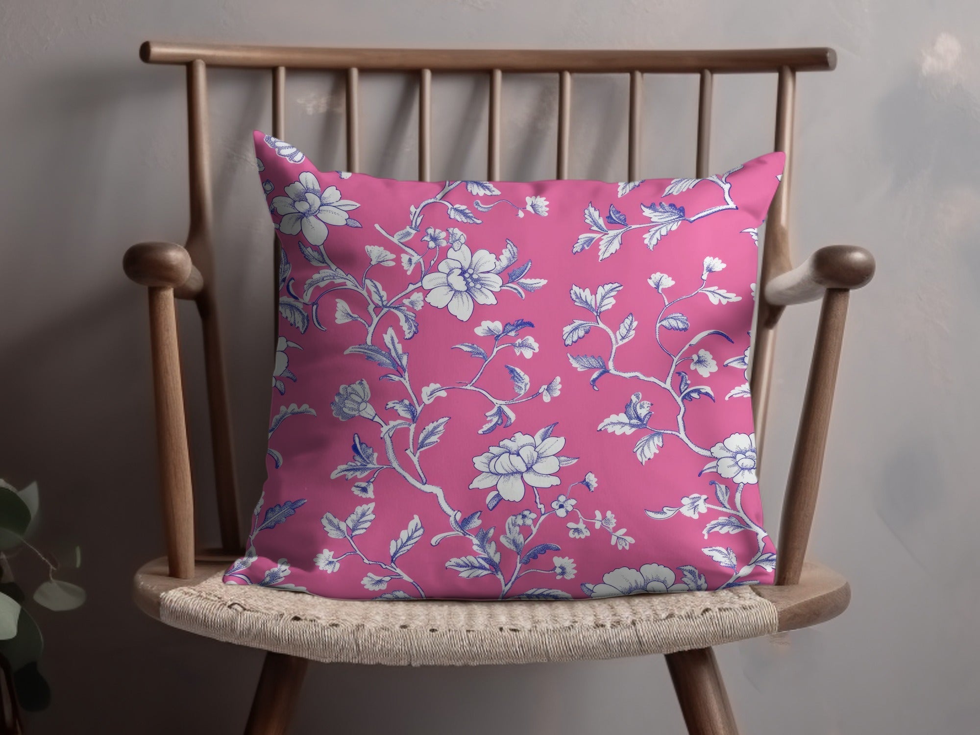 Pink Floral Digital Paper, White Flowers Pattern, Spring Background, Chintz Fabric Design, Botanical Print, Scrapbooking Paper, Digital - Moore and Mountain