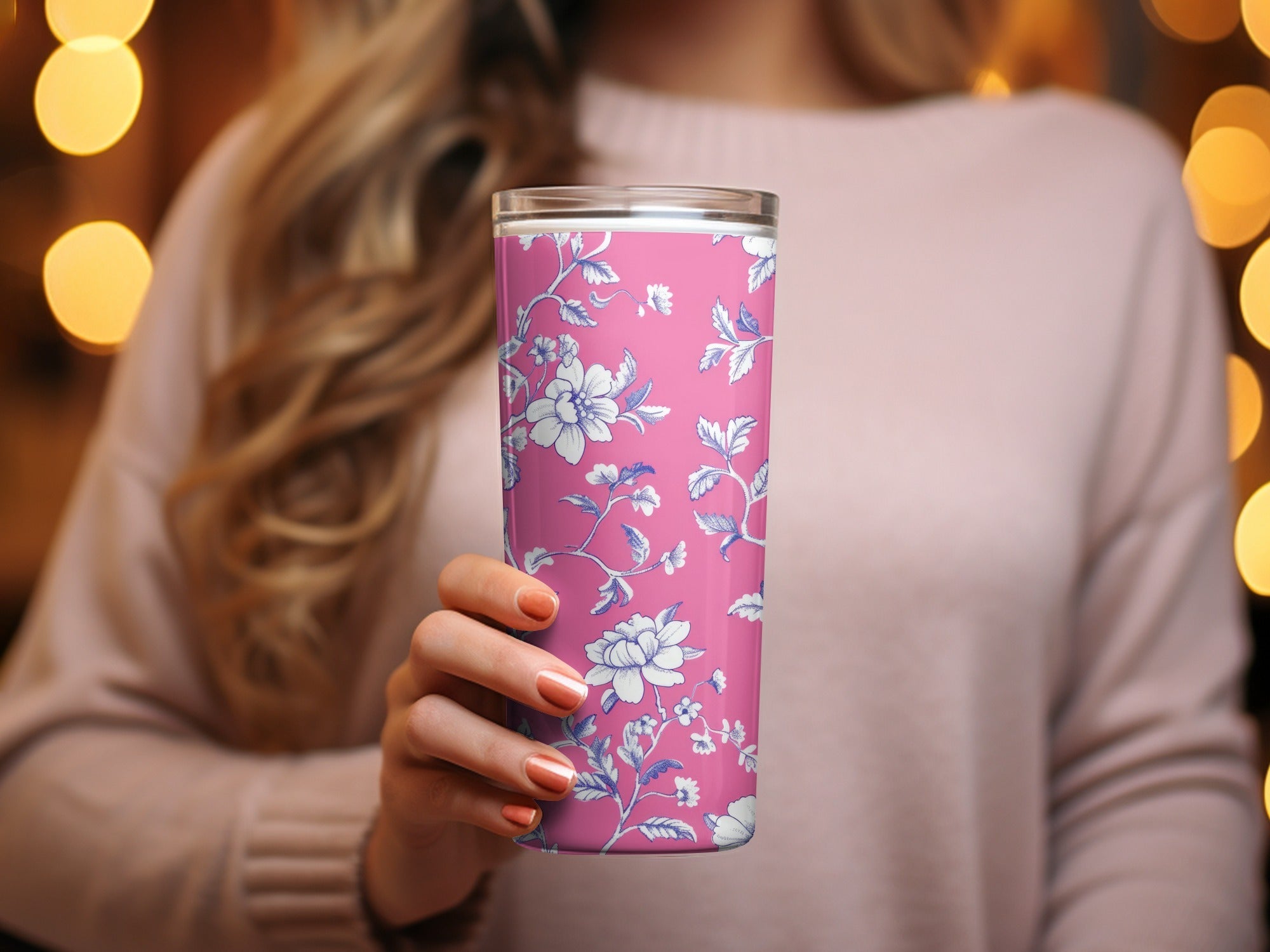 Pink Floral Digital Paper, White Flowers Pattern, Spring Background, Chintz Fabric Design, Botanical Print, Scrapbooking Paper, Digital - Moore and Mountain