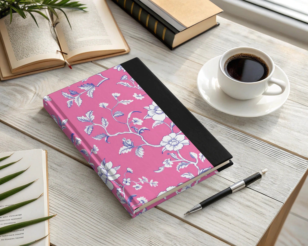 Pink Floral Digital Paper, White Flowers Pattern, Spring Background, Chintz Fabric Design, Botanical Print, Scrapbooking Paper, Digital - Moore and Mountain