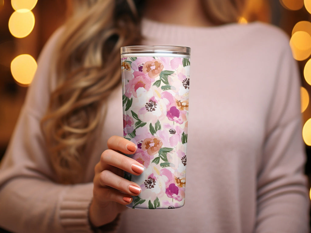 Pink Floral Pattern, Watercolor Digital, Seamless Design, Repeating Background, Printable Flowers, Digital Paper, Commercial Use - Moore and Mountain