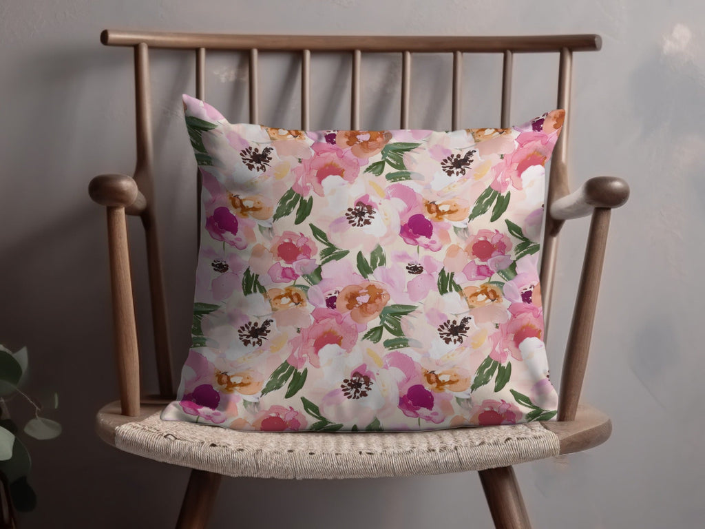 Pink Floral Pattern, Watercolor Digital, Seamless Design, Repeating Background, Printable Flowers, Digital Paper, Commercial Use - Moore and Mountain