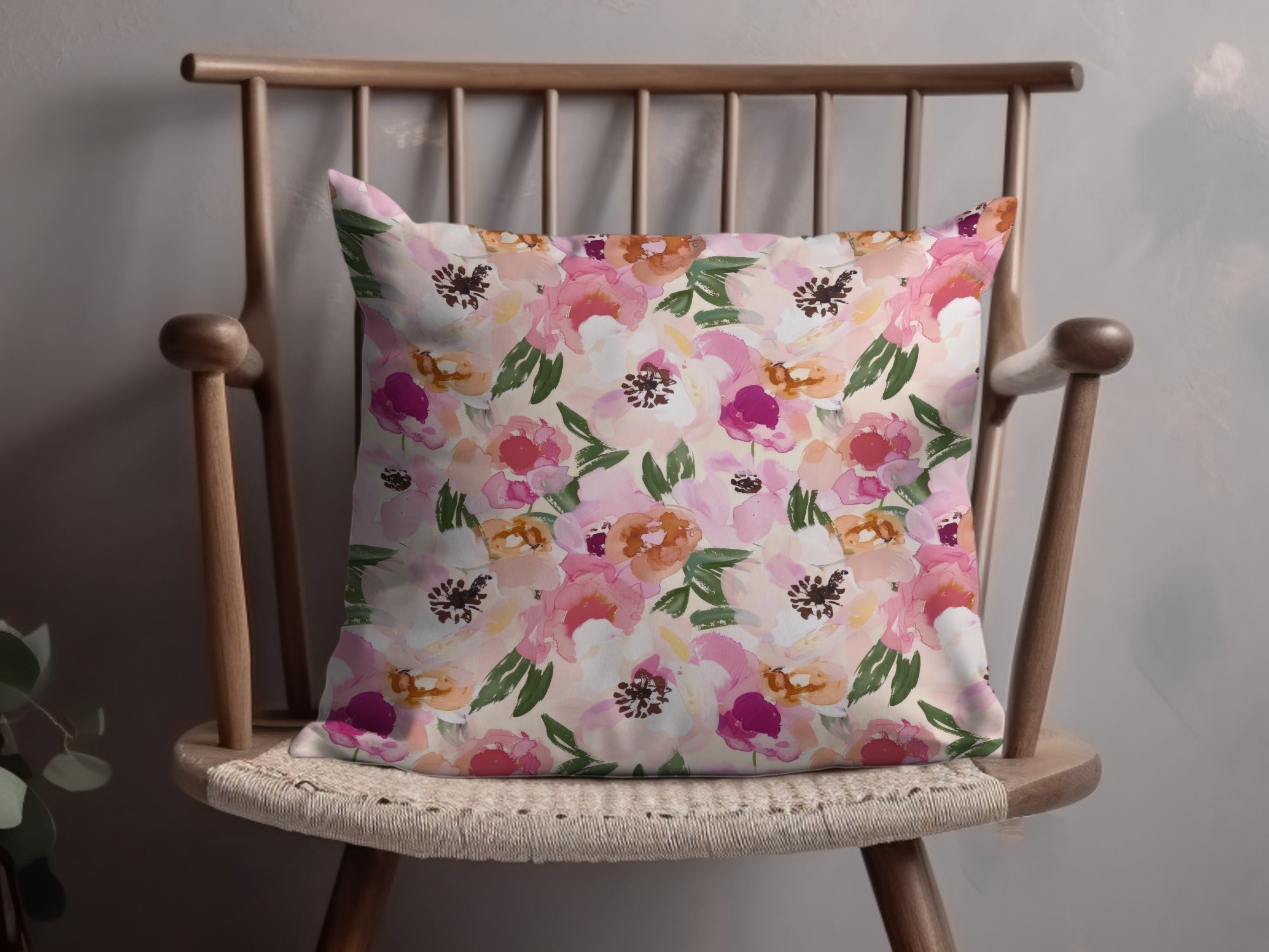 Pink Floral Pattern, Watercolor Digital, Seamless Design, Repeating Background, Printable Flowers, Digital Paper, Commercial Use - Moore and Mountain