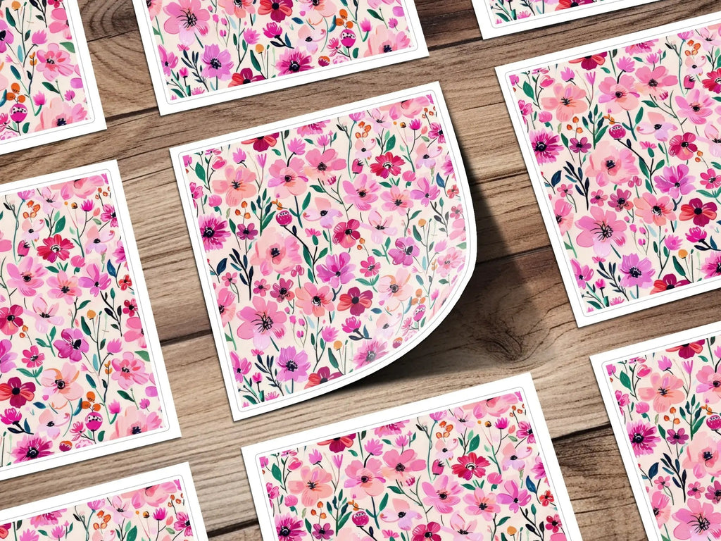 Pink Floral Seamless Pattern, Digital Paper, Flower Design, Repeat Pattern, Fabric Design, Printable Pattern, Commercial Use Digital - Moore and Mountain