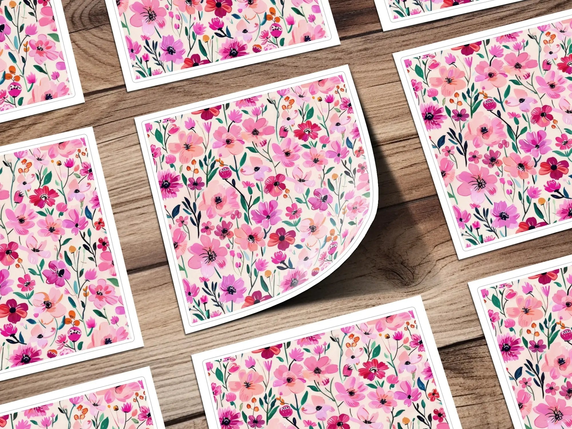 Pink Floral Seamless Pattern, Digital Paper, Flower Design, Repeat Pattern, Fabric Design, Printable Pattern, Commercial Use Digital - Moore and Mountain