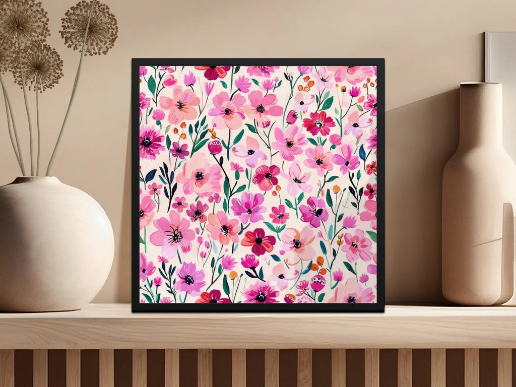 Pink Floral Seamless Pattern, Digital Paper, Flower Design, Repeat Pattern, Fabric Design, Printable Pattern, Commercial Use Digital - Moore and Mountain