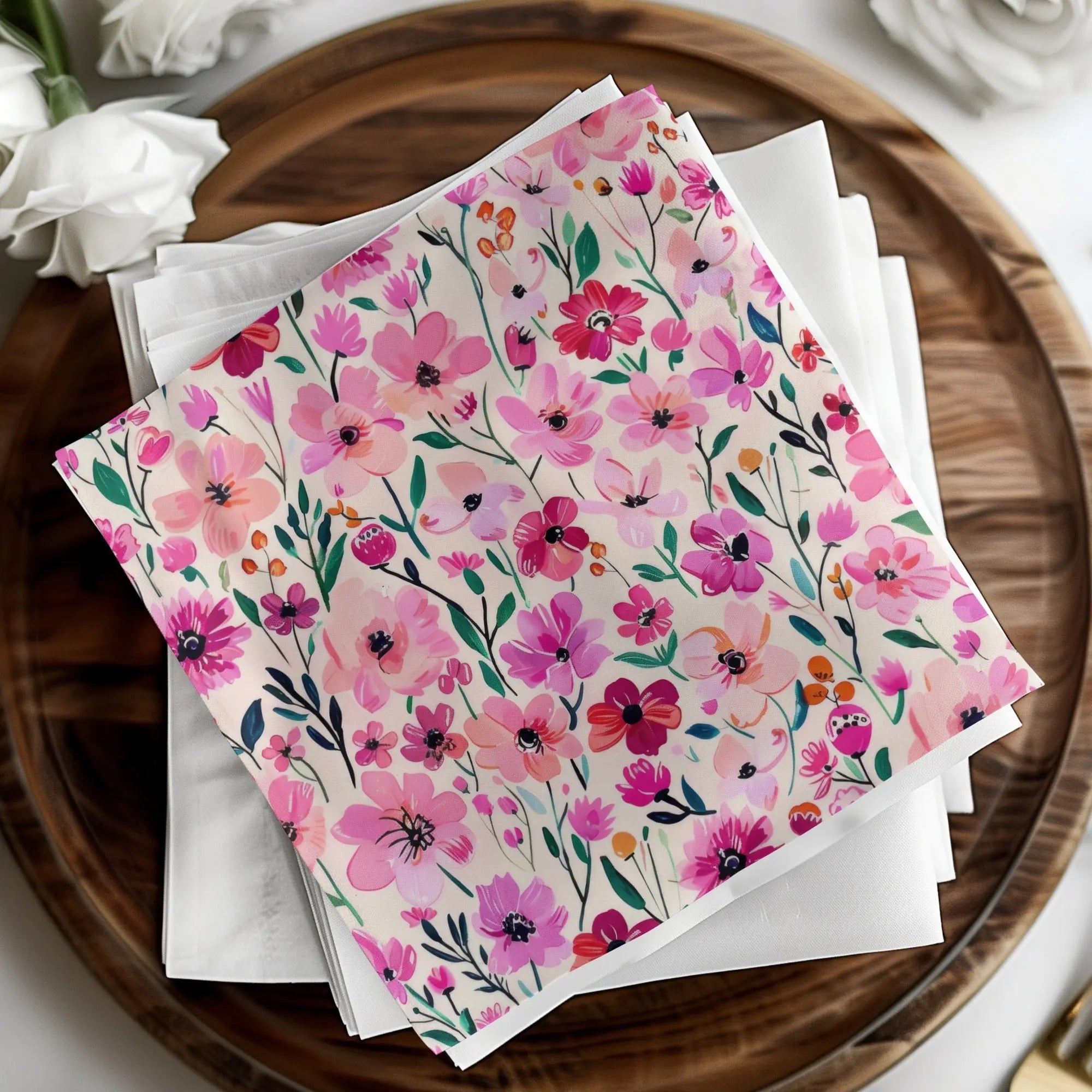 Pink Floral Seamless Pattern, Digital Paper, Flower Design, Repeat Pattern, Fabric Design, Printable Pattern, Commercial Use Digital - Moore and Mountain