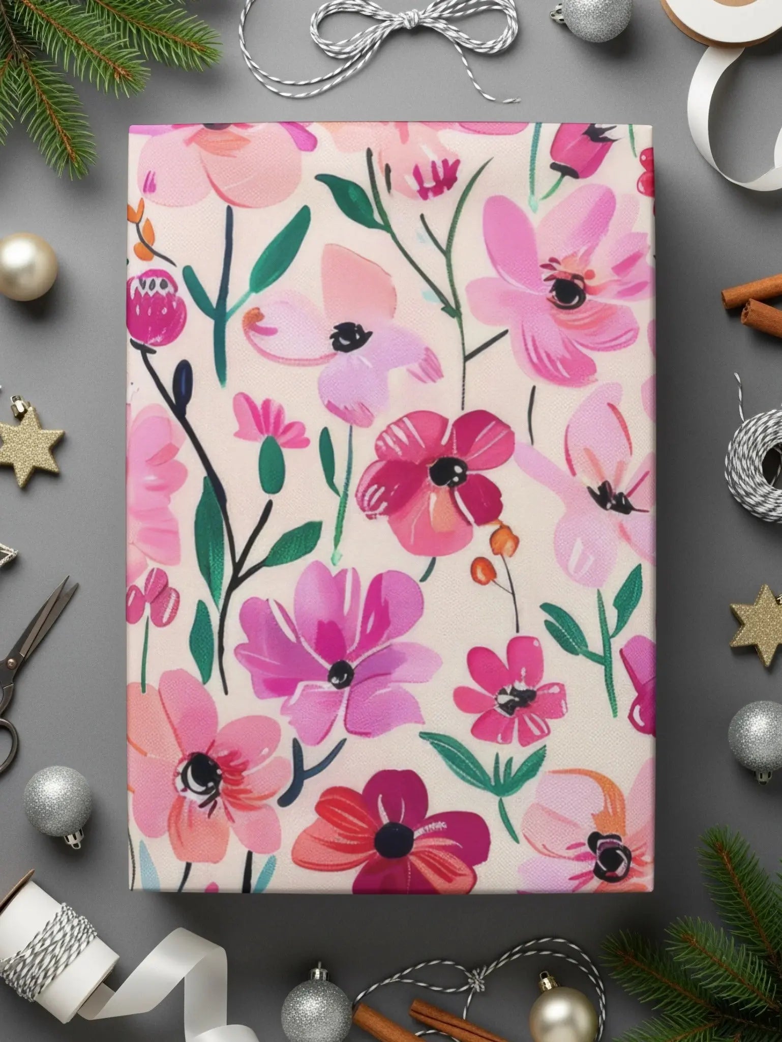 Pink Floral Seamless Pattern, Digital Paper, Flower Design, Repeat Pattern, Fabric Design, Printable Pattern, Commercial Use Digital - Moore and Mountain