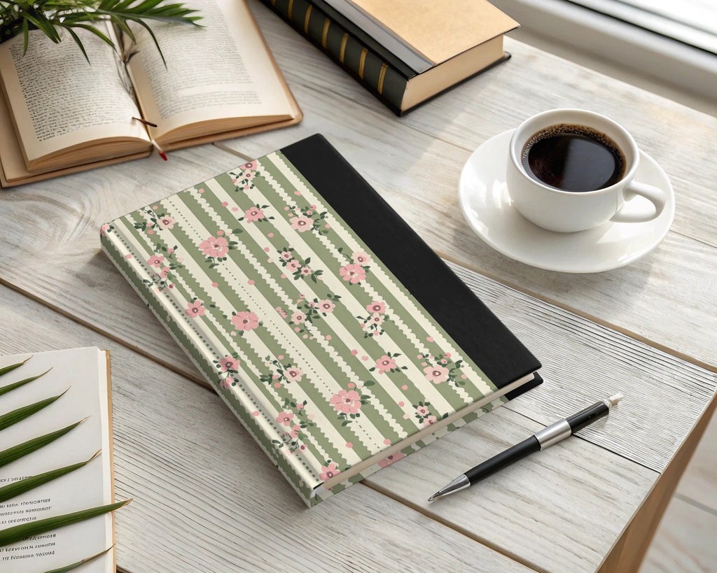 Pink Floral Stripe Seamless Pattern, Digital Paper, Floral Digital Print, Repeating Pattern, Fabric Design, Commercial Use, Scrapbooking - Moore and Mountain