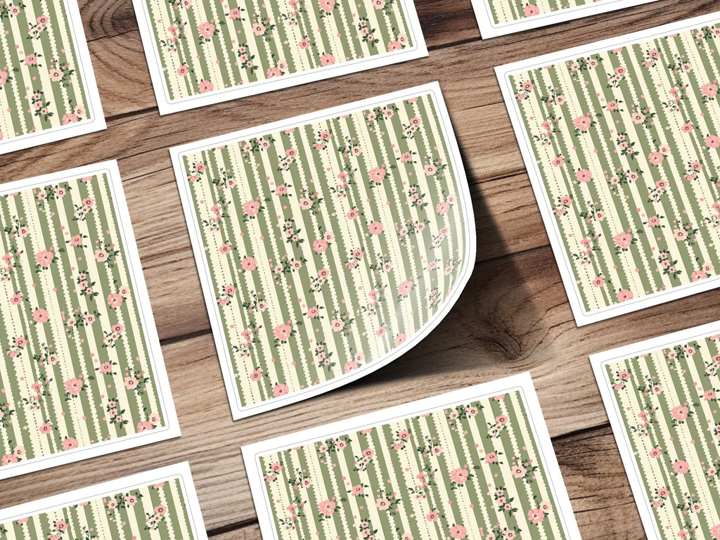 Pink Floral Stripe Seamless Pattern, Digital Paper, Floral Digital Print, Repeating Pattern, Fabric Design, Commercial Use, Scrapbooking - Moore and Mountain