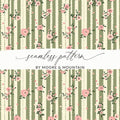 Pink Floral Stripe Seamless Pattern, Digital Paper, Floral Digital Print, Repeating Pattern, Fabric Design, Commercial Use, Scrapbooking - Moore and Mountain