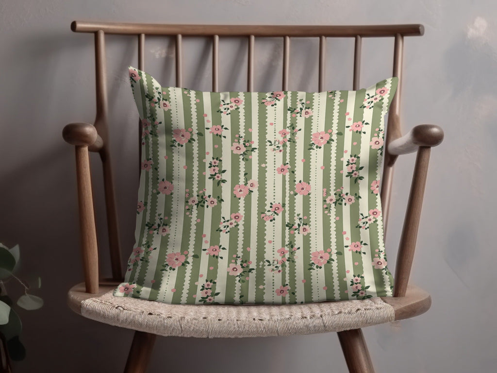 Pink Floral Stripe Seamless Pattern, Digital Paper, Floral Digital Print, Repeating Pattern, Fabric Design, Commercial Use, Scrapbooking - Moore and Mountain