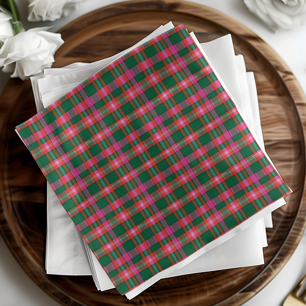 Pink Green Red and Grey Tartan Plaid Pattern Digital - Moore and Mountain