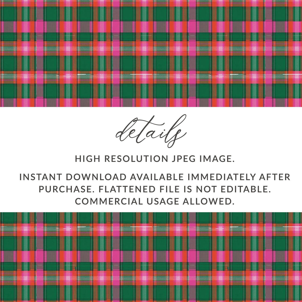 Pink Green Red and Grey Tartan Plaid Pattern Digital - Moore and Mountain
