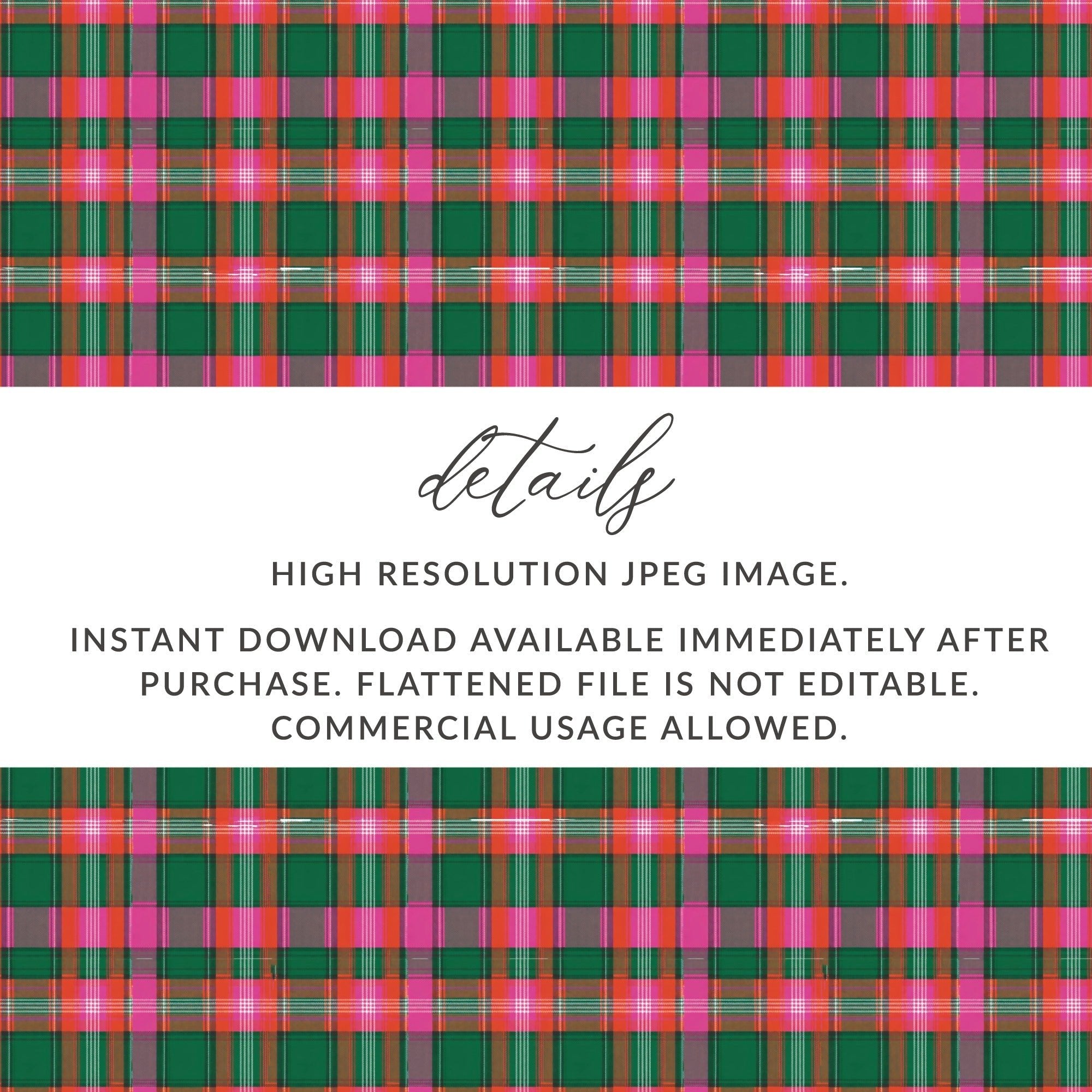 Pink Green Red and Grey Tartan Plaid Pattern Digital - Moore and Mountain