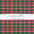 Pink Green Red and Grey Tartan Plaid Pattern Digital - Moore and Mountain