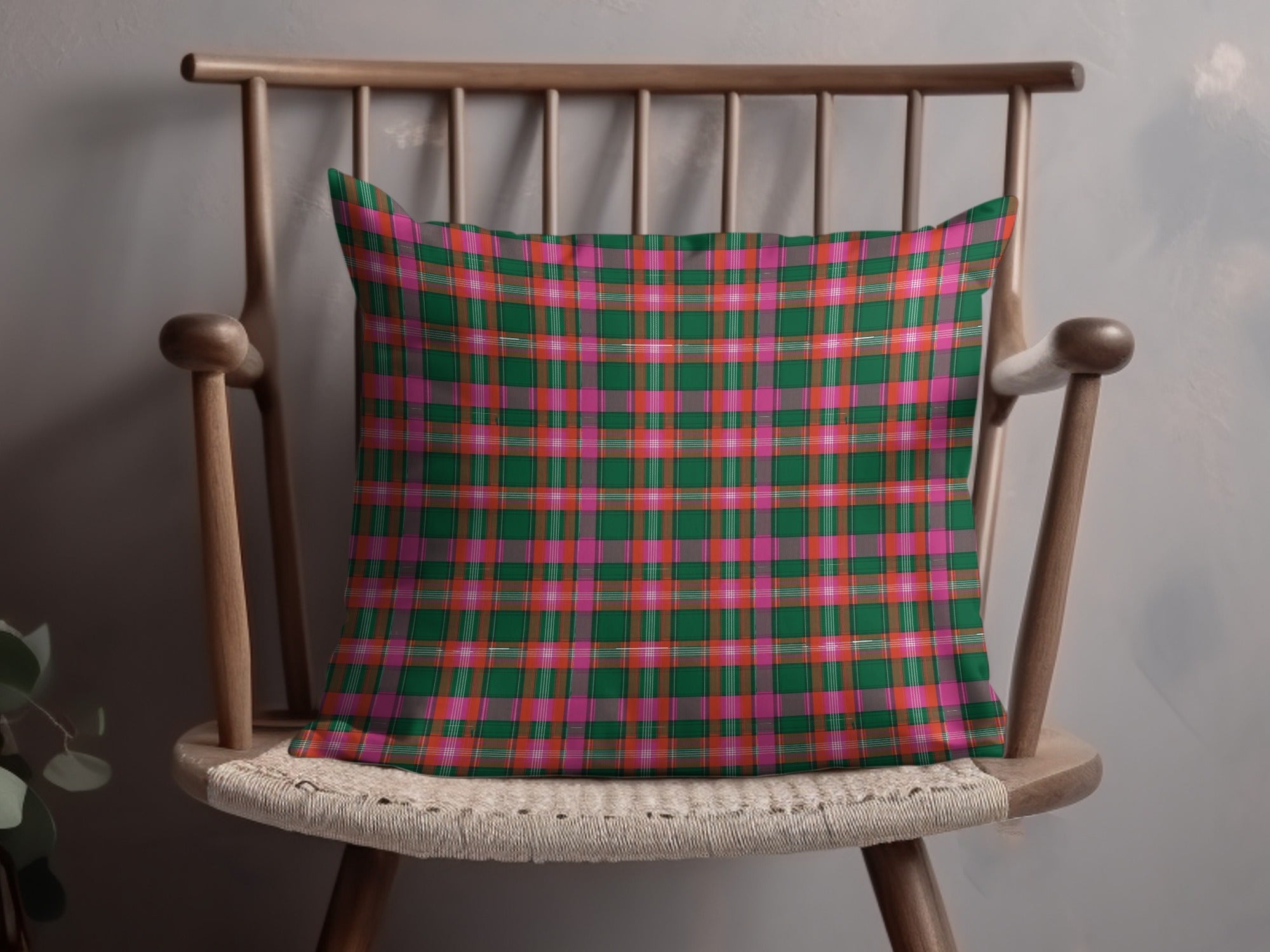 Pink Green Red and Grey Tartan Plaid Pattern Digital - Moore and Mountain