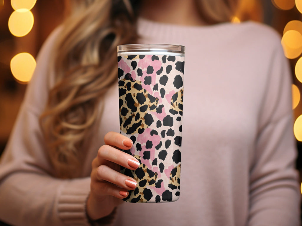 Pink Leopard Print Digital Paper, Tan Animal Print Texture, Cheetah Pattern, Abstract Seamless Design, Printable Background, Digital - Moore and Mountain