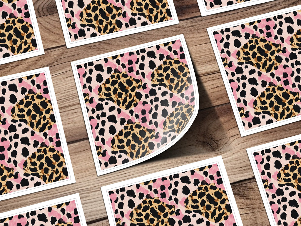 Pink Leopard Print Digital Paper, Tan Animal Print Texture, Cheetah Pattern, Abstract Seamless Design, Printable Background, Digital - Moore and Mountain