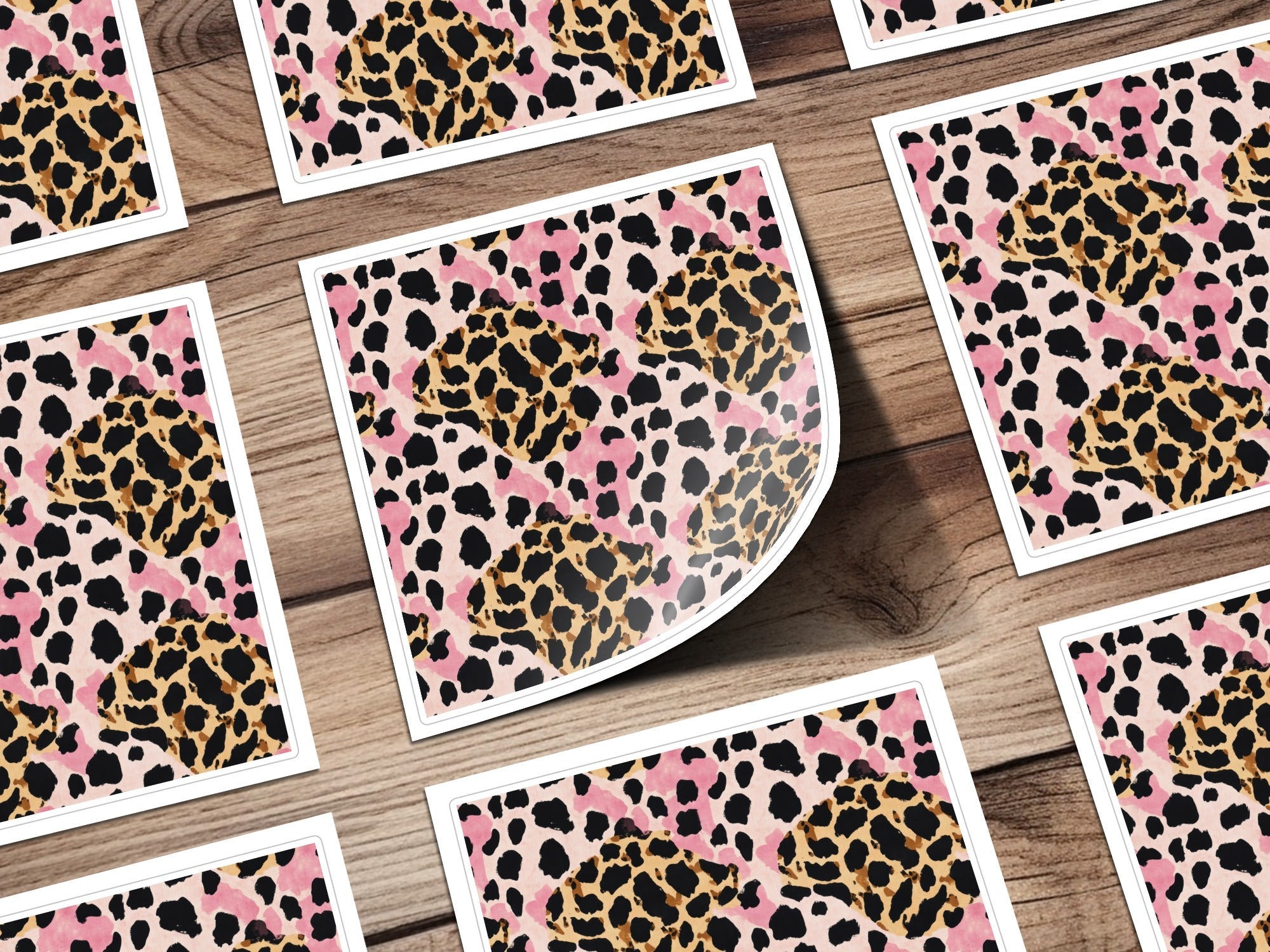 Pink Leopard Print Digital Paper, Tan Animal Print Texture, Cheetah Pattern, Abstract Seamless Design, Printable Background, Digital - Moore and Mountain