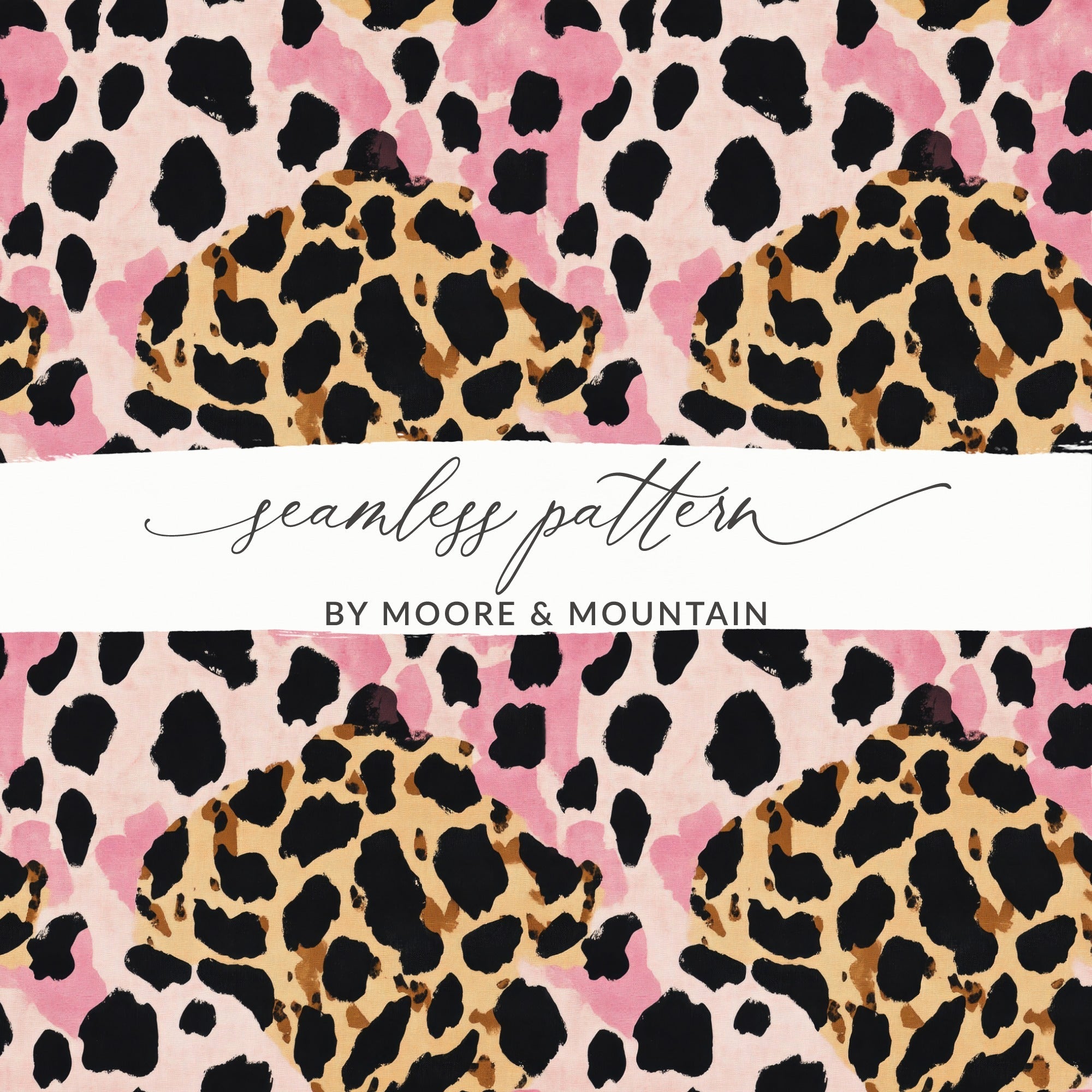 Pink Leopard Print Digital Paper, Tan Animal Print Texture, Cheetah Pattern, Abstract Seamless Design, Printable Background, Digital - Moore and Mountain
