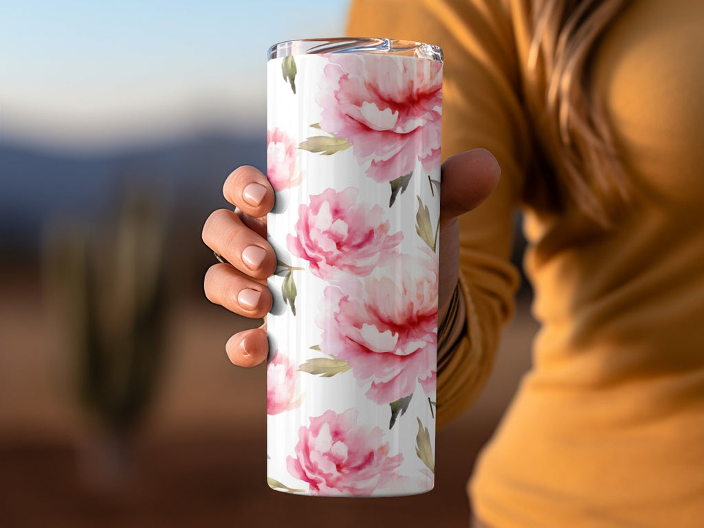 Pink Peony Seamless Pattern, Watercolor Floral, Digital Paper, Scrapbooking, Fabric Design, Repeat Pattern, Commercial Use Digital - Moore and Mountain