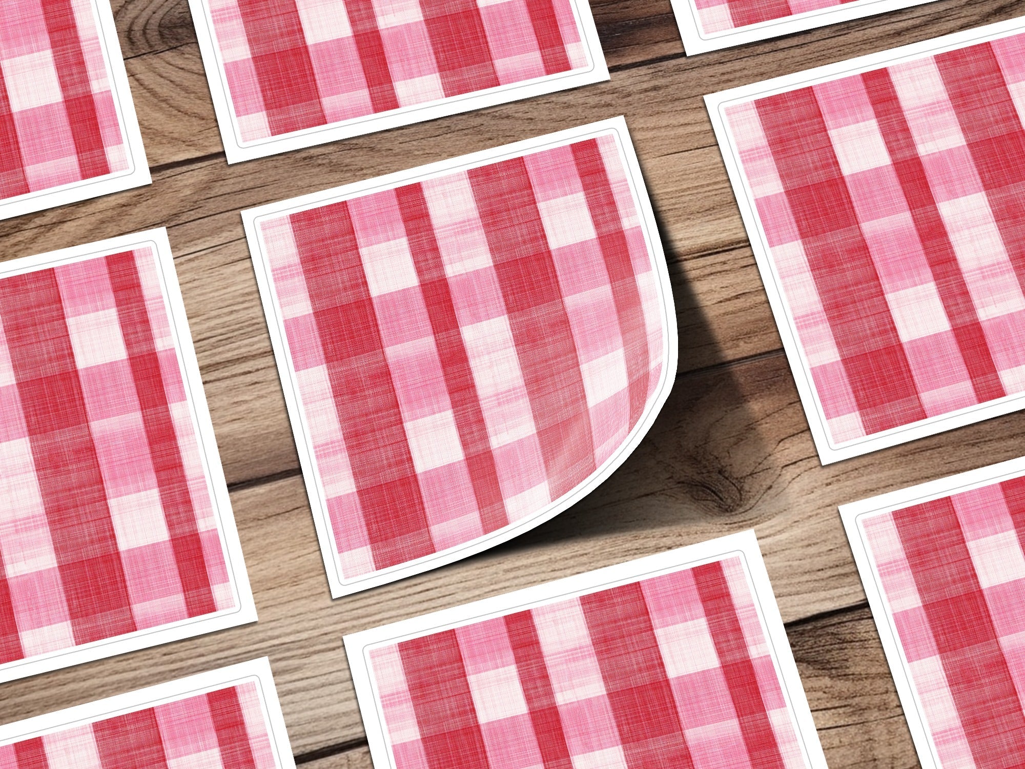 Pink Plaid Digital Paper, Gingham Texture, Red Fabric Pattern, Tartan Background, Scrapbook Paper, Digital Download, Seamless Tile - Moore and Mountain