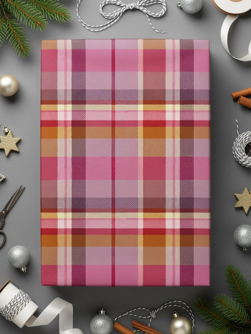 Pink Plaid Digital Paper, Seamless Tartan Pattern, Scrapbook Paper, Commercial Use, 12x12 JPEG Files, 2 Scales, Fabric Design - Moore and Mountain