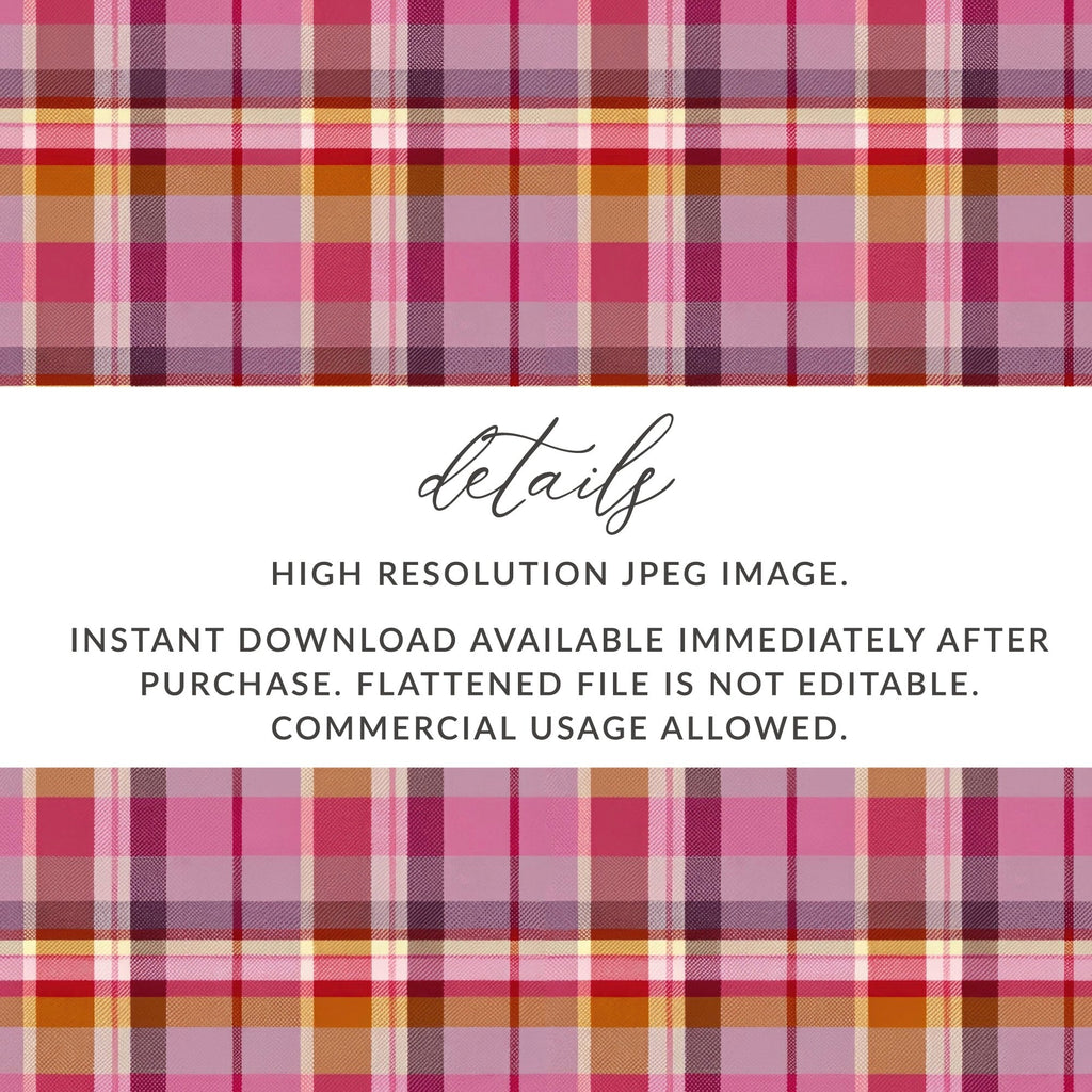 Pink Plaid Digital Paper, Seamless Tartan Pattern, Scrapbook Paper, Commercial Use, 12x12 JPEG Files, 2 Scales, Fabric Design - Moore and Mountain