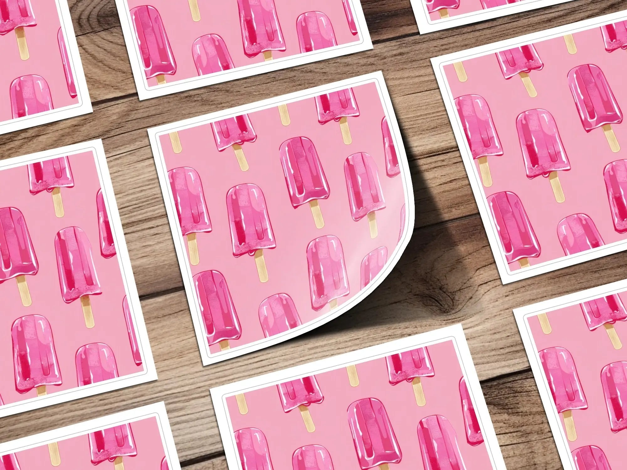 Pink Popsicle Seamless Pattern, Digital Paper, Sweet Treat Design, Summer Vibes Background, Scrapbooking, Fabric Design, Digital - Moore and Mountain