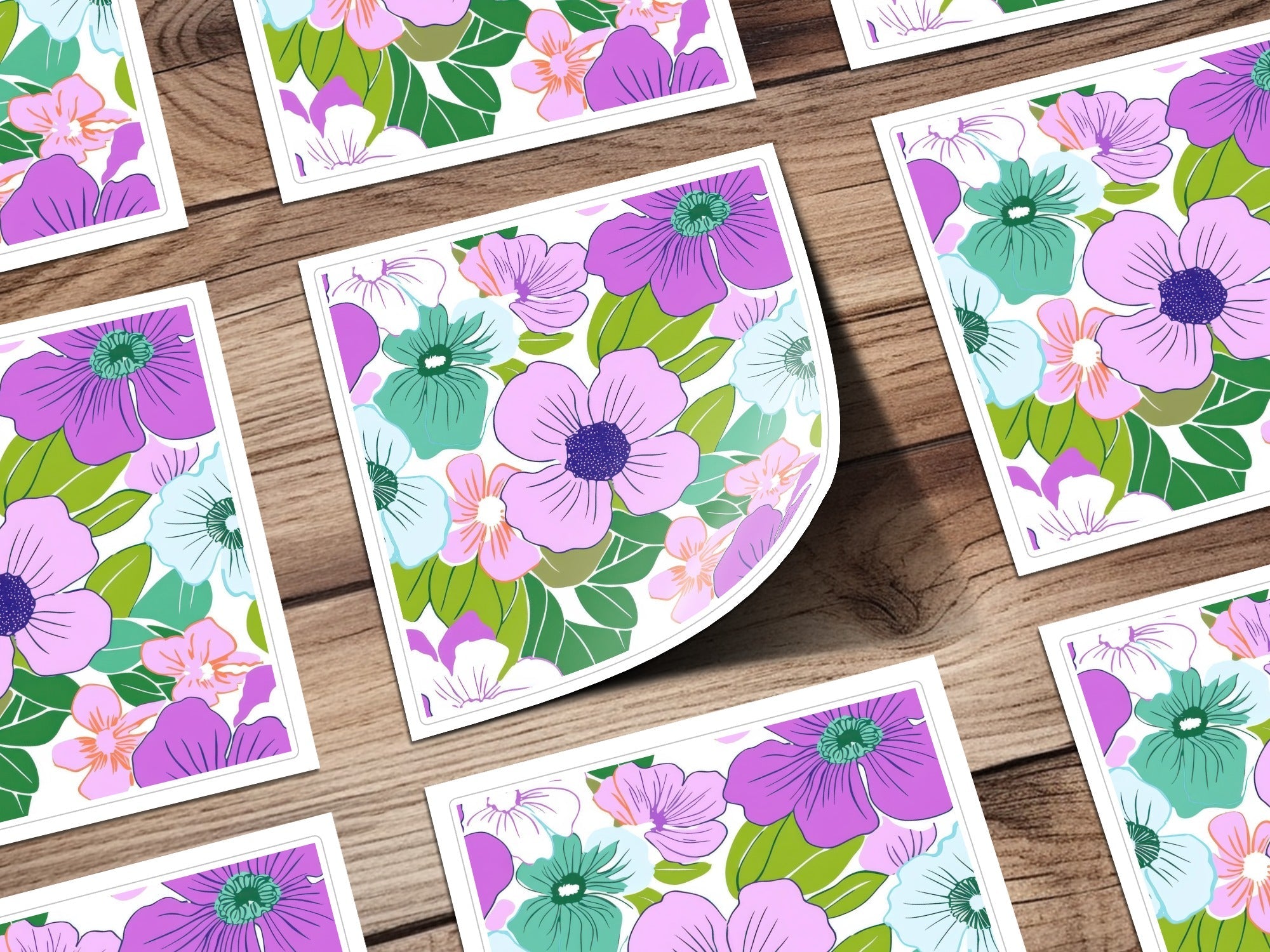 Pink Preppy Digital, 60s floral pattern, Groovy Floral Background, Retro Flower Design, Digital Prints, Sublimation Graphics - Moore and Mountain